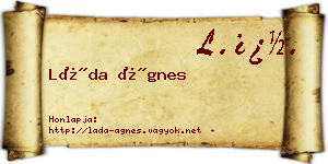 Láda Ágnes névjegykártya